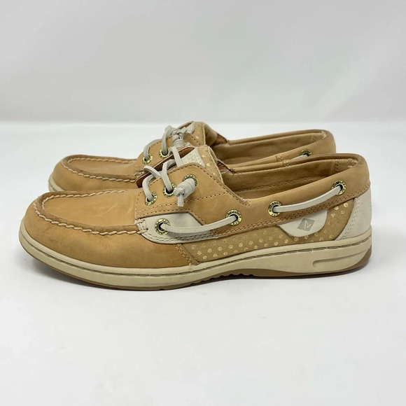 Sperry Gold Polka Dot Boat Shoes - Picture 2 of 9
